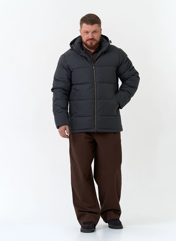 Мужской пуховик с капюшоном фото
