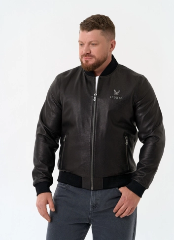 Мужская куртка бомбер из натуральной кожи
