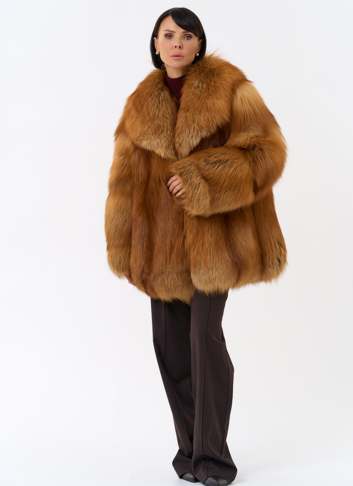 Шуба из рыжей лисы
