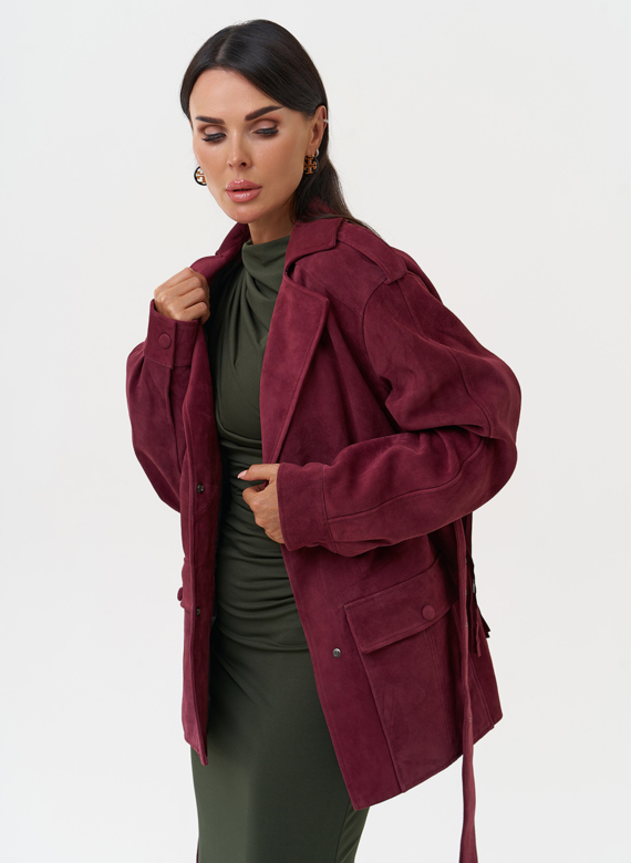 Жакет из натуральной замши с бахромой