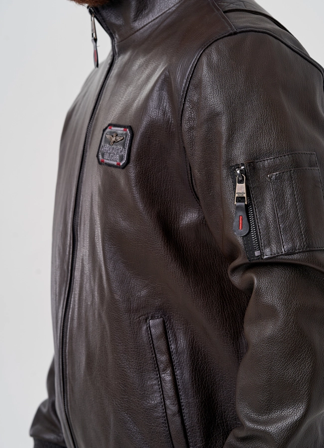 Мужская куртка из натуральной кожи  модель № 24393 универмаг малина