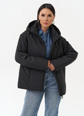 Женская утепленная куртка со съемными рукавами