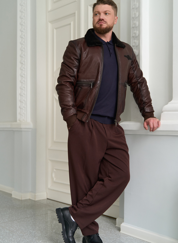 Мужская натуральная дубленка