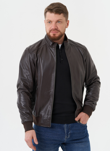 Кожаная куртка "бомбер"