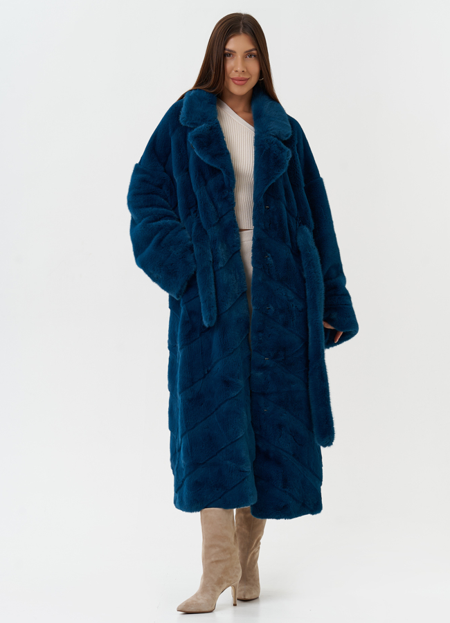 Длинная шуба из эко меха модель № 27718 универмаг малина