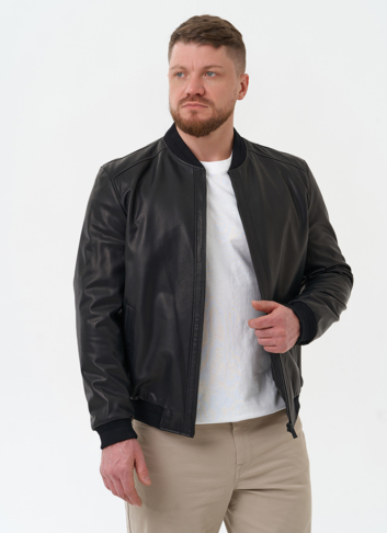 Мужская куртка бомбер из натуральной кожи