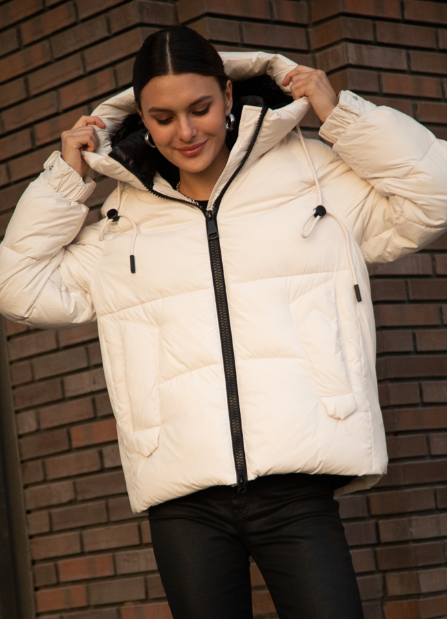 фото Женский пуховик с капюшоном  модель № 29115