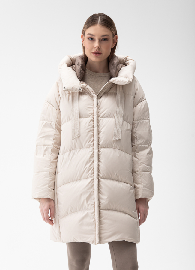 Женский пуховик с капюшоном  модель № 28016 в кредит
